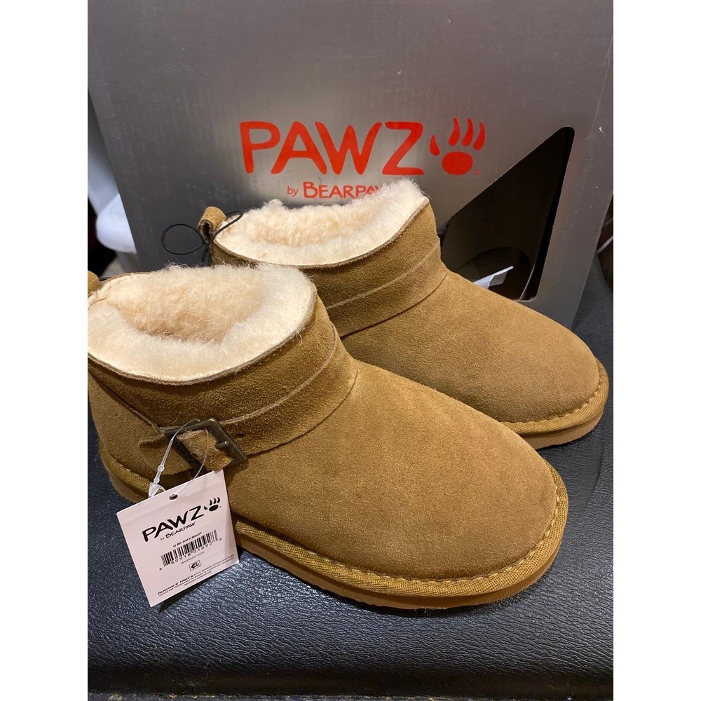 New Girls Pawz by BearPaw Pretty Short Hickory Brown Boots Size 13 New